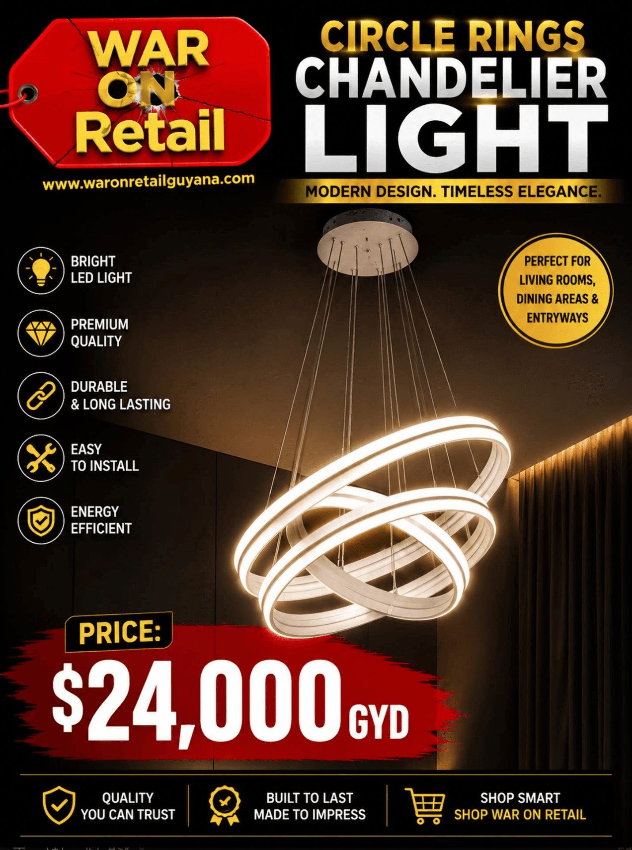 Circle Rings Chandelier Light